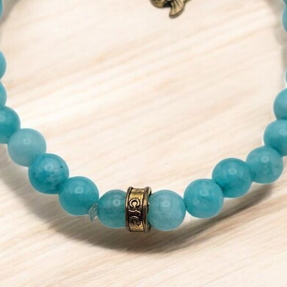 Vintage CFC Chavez for Charity Blue Stone Mermaid Stretch Bracelet - Picture 5 of 6